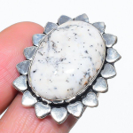 Dendrite Opal Handmade 925 Sterling Silver Jewelry Ring Size 7 c4k62
