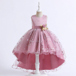 T&uuml;drukute printsess, lillet&uuml;druku kleit peoks, pulmakost&uuml;&uuml;mid, pitsid, kaarekleit, laste vestid, s&uuml;nnip&auml;evatseremoonia riided 160cm roosa