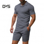 2tk/komplekt Meeste riietus rev l&uuml;hikeste varrukatega pullover Topid elastsed n&ouml;&ouml;riga v&ouml;&ouml;taskud l&uuml;hikesed p&uuml;ksid &uuml;hev&auml;rvilised spordir&otilde;ivad M must