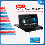 Ossuret 2din Android Autoraadio Ford Fiesta 2009 - 2017 jaoks Autoraadio Multimeedia Video M&auml;ngija GPS Navigatsioon Peaseade Carplay 4G WIFI Intelligentne DVR W5 C 8Core 4G 64G