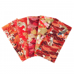 Jaapani stiilis lilleline puuvillakanga komplekt: 5 v&auml;rvi patchwork k&auml;sit&ouml;&ouml;projektide jaoks