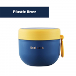 600ML Mini Termiline L&otilde;unakarp Toidun&otilde;u Lusikaga Roostevabast Terasest Vaakumn&otilde;u Supitass Isoleeritud L&otilde;unakarp Koolilapsele roosa