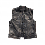 Uus toode: Ehtsast nahast vest k&ouml;&ouml;giviljapargitud lambanahast &uuml;hev&auml;rviline p&uuml;stkrae vabaaja slim fit retro Harley mootorratta top sadul XXXXL must