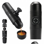 K&auml;sipressiga manuaalne mini espressokapselkohvimasin tassiga kaasaskantav mini espressokohvimasin reisimiseks must