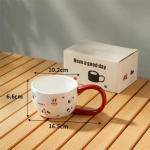Armas multikas keraamiline kruus Loominguline k&auml;sitsi pigistatud ebakorrap&auml;rane suure k&auml;epidemega kohvikruusid hommikus&ouml;&ouml;gipiim kaerahelbed veetassid paarile kingitused 301-400ml