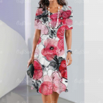 Naiste kleidid 2023. aasta suvi Naiste kleidid Purustatud elementidega reisipeo vintage kleidid Y2k Elegantne vabaaja vaba l&uuml;hikeste varrukatega S