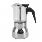 Klaasist pealispinnaga pliidiplaat Moka kohvikann Elektripliit Moka kohvikann roostevabast terasest p&otilde;hjaga Klassikaline kohvimasin 4 Cup