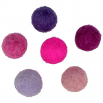 Pompons en laine feutr&eacute;e - Rose/Violet - 1 cm - 60 pcs