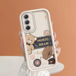 Pehme silikoonist ruudukujulise redeliga printimismustriga telefoni korpus T&auml;iskaanega kaamera p&otilde;rutuskindel kaitse kummist &uuml;mbris Samsungile Samsung M30S valge