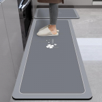 Marmorimustriga K&ouml;&ouml;gi &Otilde;livastane Diatomiitmuda Matt: Vett imav, Kiiresti kuivav, Libisemiskindel, Lihtne hooldada. 40*150CM Water Absorbent Quick-dry Non-slip