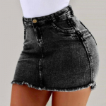 2024 Suvine Seksikas Naiste Denim Seelik - &Uuml;hes t&uuml;kis Puusa Disain Medium must