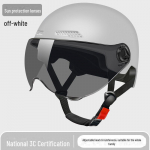 3C sertifitseeritud tuulekindel ja p&auml;ikesekaitsega elektriratta turvakiiver igaks hooajaks - meeste ja naiste purunemiskindel poolkiiver Clear Long Visor