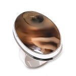 Montana Agate Gemstone Handmade 925 Sterling Silver Jewelry Ring Size 8 u3r87