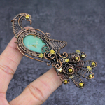 Chrysoprase Handmade Copper Wire Wrap Jewelry Pendant 4.06 o1h14
