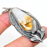 Mud Crack Fossil Handmade 925 Sterling Silver Gift Pendant 2.84 j0e43