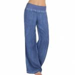 Naiste vabaaja k&otilde;rge v&ouml;&ouml;koha elastsus Denim laia s&auml;&auml;rega Palazzo Pants Teksad P&uuml;ksid 3XL