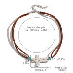 Kaelakee naistele Ristiga kaelakee &Otilde;rn rangluukett naistele Lihtne t&auml;iustatud kerge luksus Vask tsirkoon Ristiga kaelakee Elegantne kaelakee