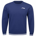 Li Ning Minimalistliku logoga mugav pusa, vabaaja pikkade varrukatega kootud kampsun, unisex kampsun, s&uuml;gavsinine AMBU295-3 M