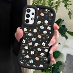 V&auml;rvitud mustriga Big Wave Edge pehmest silikoonmaterjalist Macaron telefoni&uuml;mbris, p&otilde;rutuskindel kaitsev kummist korpus Samsung Xiaomi Poco Redmi jaoks Redmi Note 14 4G roosa