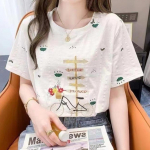 YYFS naistemood vabaaja suve kevadised l&uuml;hikeste varrukatega O-kaelusega pluusid ja s&auml;rgid S