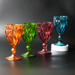 4 tk/komplekt, 4 v&auml;rvi, Plastikust punase veini klaasid, 330 ml Imitatsioonklaas, V&auml;rvilised k&otilde;rge jalaga klaasid, Teemant Baari &scaron;ampanjaklaasid Pack of 4