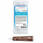 Stylo chocolat + P&acirc;te &agrave; sucre bleu fonc&eacute; 100 g
