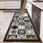 Libisemiskindel diatomiitk&ouml;&ouml;gimattide komplekt - Mustust h&uuml;lgav, Lihtsalt hooldatav, Imav, Kaheosaline jalamatt 50x150cm