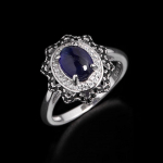 Vintage 925 Sterlingh&otilde;be s&otilde;rmus Naturaalne T&auml;idetud sinine safiir ehtsad v&auml;&auml;riskivid Kerge Luksus Peened Ehted naiste s&uuml;nnip&auml;evakingiks US RING SIZE:6# sinine