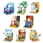 Miniso Snoopy pimedad karbid ehitusklotsid Mudeli v&auml;ljapanek Stseen koomiks Arhitektuur Animatsiooni IP &Uuml;mberp&ouml;&ouml;ratav kokkupandav m&auml;nguasi kingitused blue