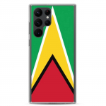 Coque T&eacute;l&eacute;phone &ndash; Samsung &ndash; Galaxy S24 Ultra &ndash; Drapeau Guyana &ndash; Souple &ndash; mitmev&auml;rviline
