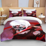 Uus Jaapan Tokyo Ghoul Voodipesukomplekt Kaneki Ken Anime Voodipesukomplekt Must Valge Tekikate Komplekt Poiss Kodu Tekstiil 3D Tekk Voodipesu EU single(135x200cm)