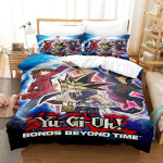 Yu Gi Oh Voodipesukomplekt &Uuml;heinimese Twin T&auml;iskasvanu Queen King Suuruses Voodikomplekt T&auml;iskasvanud Poiste Magamistuba Tekikotikomplektid 3D Tr&uuml;kk Anime Kawaii 140x200cm 3pcs