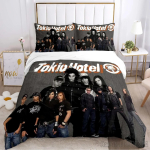 Tokio Hotel Voodipesukomplekt &Uuml;heinimese Twin Tekikate Komplekt HD Tekikate Laste Voodipesukomplektidele Voodipesu Magamistoa Dekoor Baby 120x150cm black