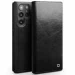 Qialino Ehtsast Nahast Telefoni&uuml;mbris Samsung S24 S23 S22 S25+ Plus Ultra jaoks &Auml;ristiilis Moodne Luksus Kaardipesa Kattega For Samsung Galaxy S24 Ultra must
