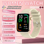 2025 Uus Naiste AI Nutikas Diagnostika Nutikell HRV+PPG Verer&otilde;hk Vere Hapniku Tervise Monitor IP68 NFC Nutikellad Xiaomile Black Silicone