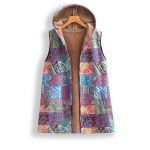 Naiste Mood Retro Varrukateta Soe Tr&uuml;kitud Keeratud Triibuline Vest Jakk XL