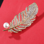 Sulelehekujuline pross Pearl Pin rinnam&auml;rgikott Decor Pulmaehted