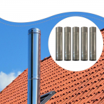 5 Pieces Chimney Tube Stainless Steel Efficient with Storage Bag 2 inch Diameter Accessory for
