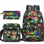 Dandy maailm tr&uuml;kitud mood laste pliiatsikott messenger kott kolmeosaline komplekt alg- ja keskkooli koolikott No Specifications