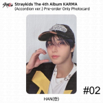 Stray Kids 4. album Karma L&otilde;&otilde;tspilliversioon Ametlik fotokaart Han Pre-Order