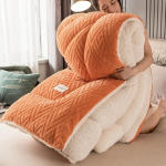 Super soe lambavillast tekk Talvine paksenenud puuvillane tekk Soe puuvillane kahepoolne sametine pehme eriti suur tekk 110x150cm 1.5kg oranž