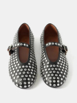Naiste Rhinestone Neetidega &Uuml;hed Kingad naised Uued &Uuml;mara Ninaga &Otilde;&otilde;nes Pandlaga Mugavad Lamedad Tantsu Balleti Mary Jane Kingad 42 black