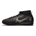 Nike Mercurial Superfly 8 Academy TF GS Must Metallik Kuldne Laste Tossud Metallik-H&otilde;bedane Keskmine Tuhk DJ2864-007 33.5