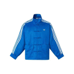 Adidas Originaalid SS24 Hiina stiilis n&ouml;&ouml;pidega triibuline retro spordijakk, p&uuml;stkraega, vabaaja pikkade varrukatega unisex jakk, sinine JC9263 L