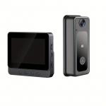 4,3-tolline uksekellakaamera, k&otilde;rge helikvaliteediga mikrofon, video-uksekellakaamera, kahesuunaline intercom, sisemonitor, 2,4G WiFi, visuaalne uksekell Video Doorbell must