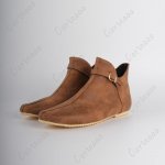 Renessansi keskaegsed meeste viikingi r&uuml;&uuml;tli printsikingad vintage pruunid pandlaga nahast saapad l&uuml;hikesed madalad kingad cosplay piraadi kost&uuml;&uuml;m 34