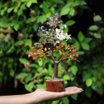 Kristallid ja V&auml;&auml;riskivid, Seitsme T&scaron;akra Kristallipuu N&auml;idisese for Good Luck Kodu Dekoreerimise Eseme Bonsai Raha Puu Taim Kingituse Eseme Kuju Standard brown