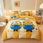 Multikas Minion Voodipesu Komplekt, Poisi ja T&uuml;druku Tekikott Padjap&uuml;&uuml;r Kingitus, Kodu Magamistoa Tekikott Komplekt Suur King Size 260x240cm 140x200cm