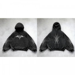 ZYLLO Retro Gooti Graafilise Tr&uuml;kiga Hip Hop Kapuutsiga Pusa Meestele Y2k Grunge Punk Vabaaja Lahtine Pullover Naiste T&auml;navamoe Dressipluus Kapuutsiga M