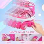 Valgustusega rulluisud lastele T&auml;iuslikud t&uuml;drukutele vanuses 5&ndash;8 Ideaalne rulluisutamine lastele vanuses 6&ndash;12 Reguleeritav suurus S punane